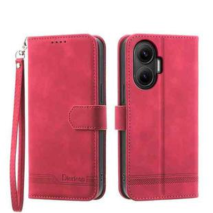 For Redmi Turbo 4 Pro / Xiaomi Poco F7 Dierfeng Dream Line TPU Hybrid PU Leather Phone Case(Red)
