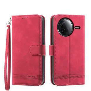For Redmi K80 / K80 Pro Dierfeng Dream Line TPU Hybrid PU Leather Phone Case(Red)