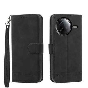 For Redmi K80 / K80 Pro Dierfeng Dream Line TPU Hybrid PU Leather Phone Case(Black)