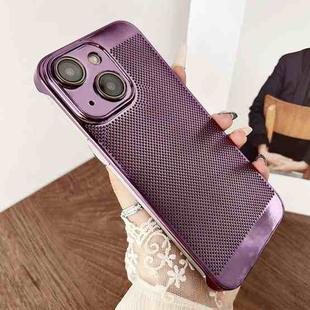 For iPhone 15 Plus Electroplated PC Frameless Cooling Phone Case(Purple)