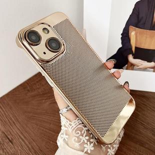 For iPhone 15 Plus Electroplated PC Frameless Cooling Phone Case(Gold)