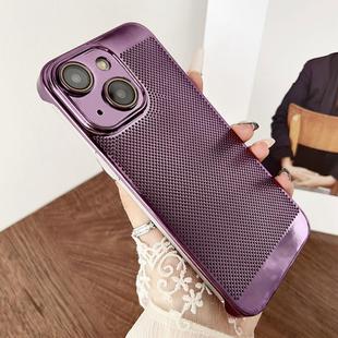 For iPhone 14 Electroplated PC Frameless Cooling Phone Case(Purple)