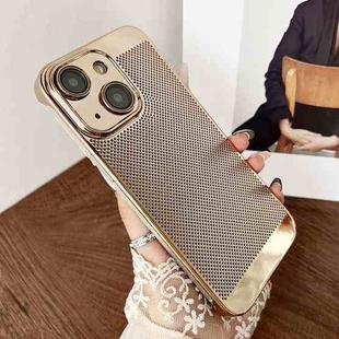 For iPhone 14 Electroplated PC Frameless Cooling Phone Case(Gold)