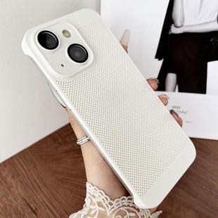 For iPhone 14 Frameless Oil Spray PC Cooling Phone Case(White)