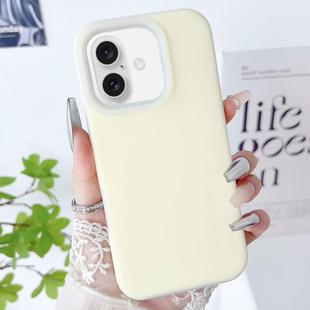 For iPhone 16 Plus PC Hybrid Liquid Silicone Jelly Phone Case(Light Yellow)