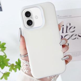 For iPhone 16 Plus PC Hybrid Liquid Silicone Jelly Phone Case(White)