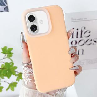 For iPhone 16 Plus PC Hybrid Liquid Silicone Jelly Phone Case(Orange)