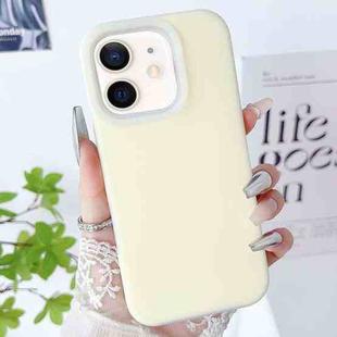 For iPhone 11 PC Hybrid Liquid Silicone Jelly Phone Case(Light Yellow)