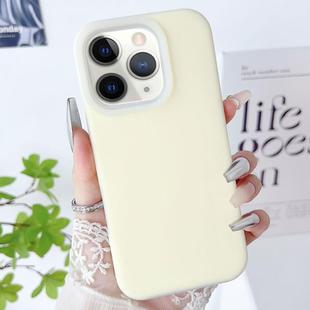 For iPhone 11 Pro PC Hybrid Liquid Silicone Jelly Phone Case(Light Yellow)