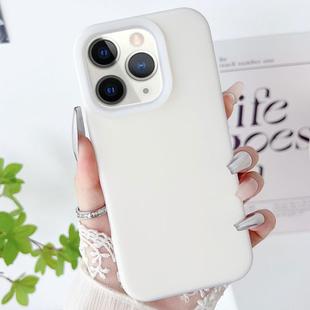 For iPhone 11 Pro PC Hybrid Liquid Silicone Jelly Phone Case(White)