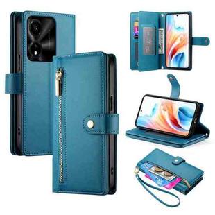 For Honor X5c Plus Nine Card-slot Zipper Wallet Bag Leather Phone Case(Blue)