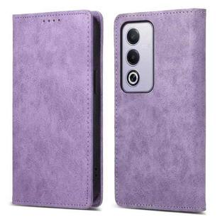 For OPPO A3 Pro 5G Business Solid Color Magnetic RFID Leather Phone Case(Purple)