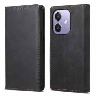 For OPPO A3 4G / 5G Global / A3X 4G / 5G India Business Solid Color Magnetic RFID Leather Phone Case(Black)