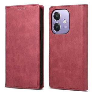 For OPPO A3 4G / 5G Global / A3X 4G / 5G India Business Solid Color Magnetic RFID Leather Phone Case(Red)