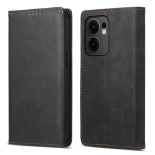 For OPPO Reno13 F 4G / 5G Business Solid Color Magnetic RFID Leather Phone Case(Black)