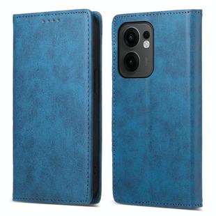 For OPPO Reno13 F 4G / 5G Business Solid Color Magnetic RFID Leather Phone Case(Blue)