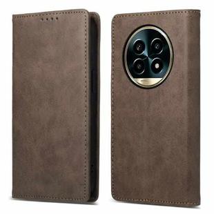 For Realme 13 Pro / 13 Pro+ Global Business Solid Color Magnetic RFID Leather Phone Case(Brown)