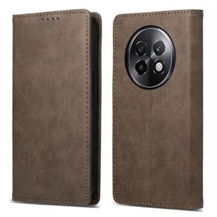 For Realme 13+ Business Solid Color Magnetic RFID Leather Phone Case(Brown)