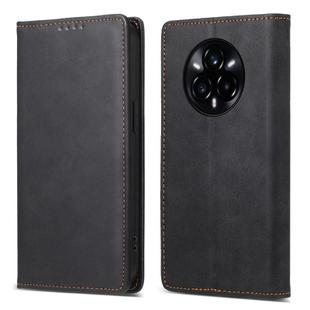 For Realme 14 Pro Business Solid Color Magnetic RFID Leather Phone Case(Black)
