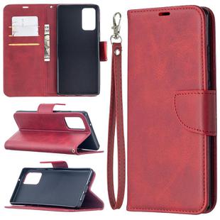 For Samsung Galaxy Note 20 Retro Lambskin Texture Pure Color Horizontal Flip PU Leather Case, with Holder & Card Slots & Wallet & Lanyard(Red)