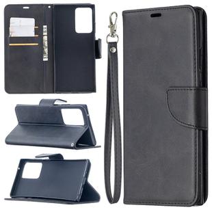 For Samsung Galaxy Note 20 Ultra Retro Lambskin Texture Pure Color Horizontal Flip PU Leather Case, with Holder & Card Slots & Wallet & Lanyard(Black)