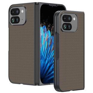 For Google Pixel 9 Pro Fold Ultra-thin Carbon Fiber Texture Printing Phone Case(Gold)
