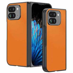 For Google Pixel 9 Pro Fold Ultra-thin Plain Skin Leather Phone Case(Orange)