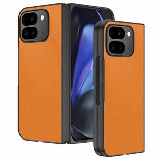 For Google Pixel 10 Pro Fold Ultra-thin Plain Skin Leather Phone Case(Orange)