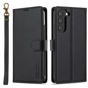 For Samsung Galaxy S22+ 5G LC.IMEEKE L2 Series Detachable Magsafe PU Phone Case with Lanyard(Black)