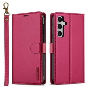 For Samsung Galaxy S24 5G LC.IMEEKE L2 Series Detachable Magsafe PU Phone Case with Lanyard(Red)