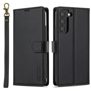 For Samsung Galaxy S25 5G LC.IMEEKE L2 Series Detachable Magsafe PU Phone Case with Lanyard(Black)