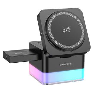 BOROFONE BQ34 15W 3 in 1 Foldable Magnetic Wireless Fast Charger(Black)