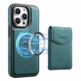 For iPhone 12 Pro Max Denior D19 Skin Feel MagSafe Detachable Card Slot Phone Case(Blue)