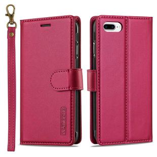 For iPhone 7 Plus / 8 Plus LC.IMEEKE L2 Series Detachable Magsafe PU Phone Case with Lanyard(Red)