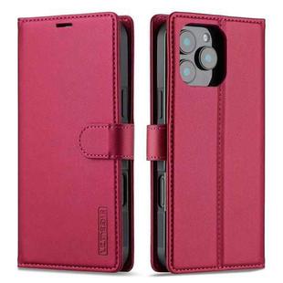 For iPhone 16 Pro Max LC.IMEEKE L2 Series Detachable Magsafe PU Phone Case with Lanyard(Red)