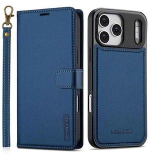For iPhone 17 Pro LC.IMEEKE L2 Series Detachable Magsafe PU Phone Case with Lanyard(Blue)
