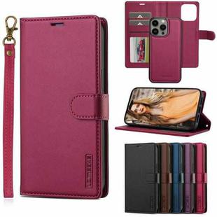 For iPhone 14 Pro LC.IMEEKE L2 Series Detachable Magsafe PU Phone Case with Lanyard(Red)