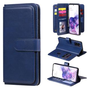 For Samsung Galaxy S20+ 5G Multifunctional Magnetic Copper Buckle Horizontal Flip Solid Color Leather Case with 10 Card Slots & Wallet & Holder & Photo Frame(Dark Blue)