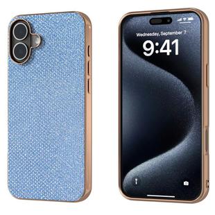 For iPhone 16 Nano Plating Diamond Texture Phone Case(Blue)