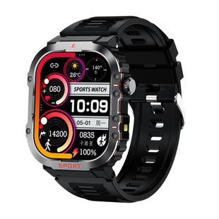 G45 2.01 inch Screen Silicone Strap 10m Waterproof Smart Watch, Support Flashlight / Bluetooth Call / HRV(Black)