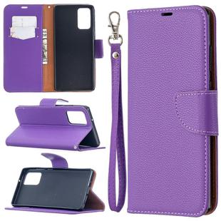 For Samsung Galaxy Note20 Litchi Texture Pure Color Horizontal Flip Leather Case with Holder & Card Slots & Wallet & Lanyard(Purple)