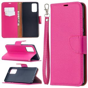 For Samsung Galaxy Note20 Litchi Texture Pure Color Horizontal Flip Leather Case with Holder & Card Slots & Wallet & Lanyard(Rose Red)