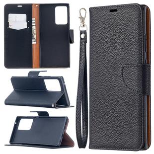 For Samsung Galaxy Note20 Ultra Litchi Texture Pure Color Horizontal Flip Leather Case with Holder & Card Slots & Wallet & Lanyard(Black)