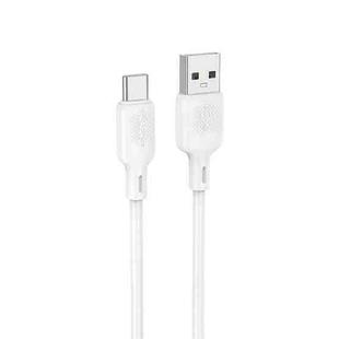 BOROFONE BX113 3A USB to USB-C / Type-C Silicone Charging Data Cable, Length:1m(White)