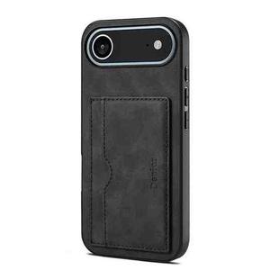 For iPhone 17 Air Denior D08 PU Single Card Slot Holder Phone Case(Black)