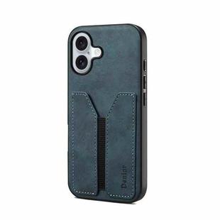 For iPhone 17 Denior D07 DV Elastic Card Slot PU Back Cover Phone Case(Blue)