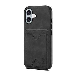 For iPhone 17 Denior D06 PU Back Cover Card Slot Holder Phone Case(Black)