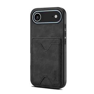 For iPhone 17 Air Denior D06 PU Back Cover Card Slot Holder Phone Case(Black)