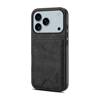 For iPhone 17 Pro Max Denior D06 PU Back Cover Card Slot Holder Phone Case(Black)
