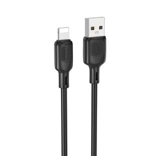 BOROFONE BX113 2.4A USB to 8 Pin Silicone Charging Data Cable, Length:2m(Black)